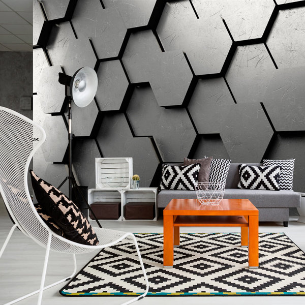 Brayden Studio Geometric Wallpaper Wayfair.co.uk